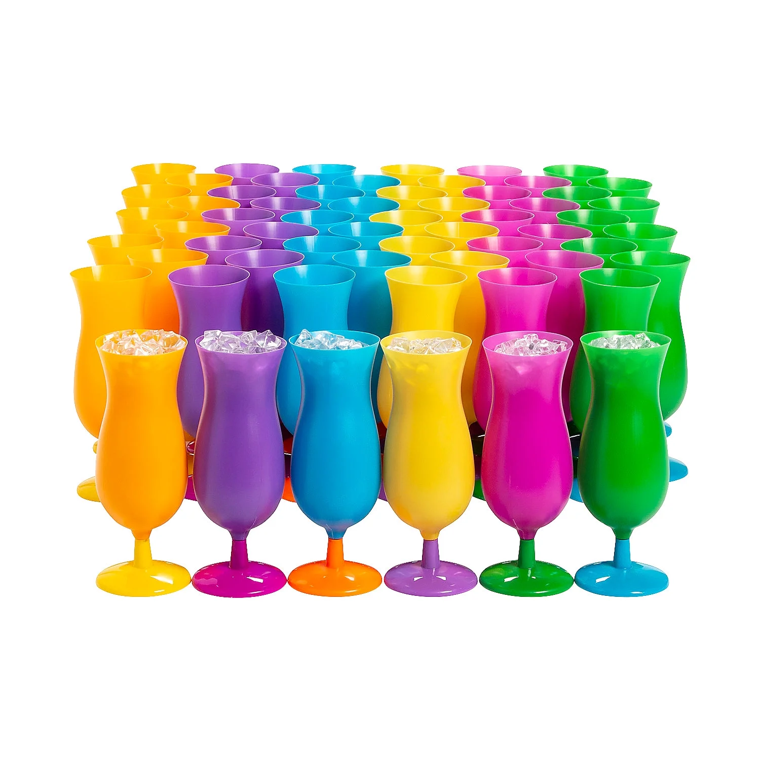 Neon Hurricane Glasses Plastic Bulk 60 Ct