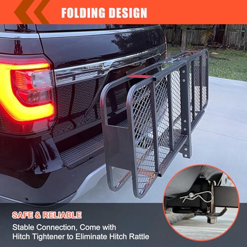 MeeFar Folding Hitch Mount Cargo Carrier Basket 60