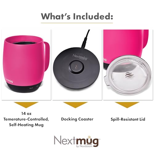Nextmug - Temperature-Controlled, Self-Heating Coffee Mug (Black - 14 oz.)