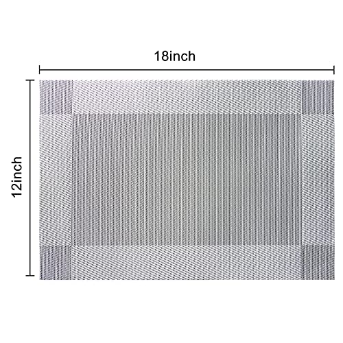 Placemats Set of 6, Table Placemats Heat Resistant Woven Placemats Washable PVC Place Mats Woven Vinyl Placemats Non-Slip Stain Resistant Kitchen Table Placemats Easy to Clean…