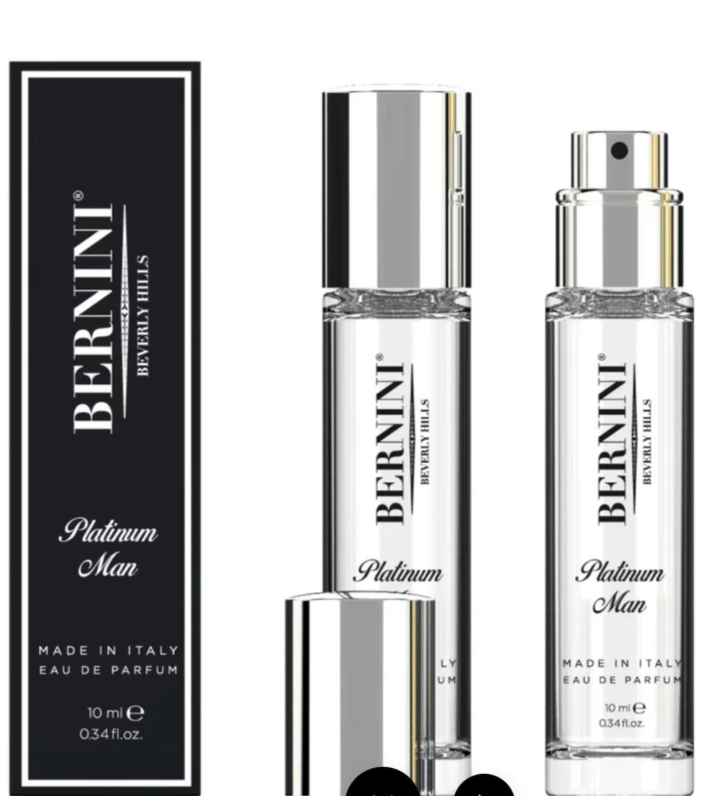BERNINI BEVERLY HILLS PLATINUM FOR MAN TRAVEL SPRAY COLOGNE 10ML MADE IN ITALY