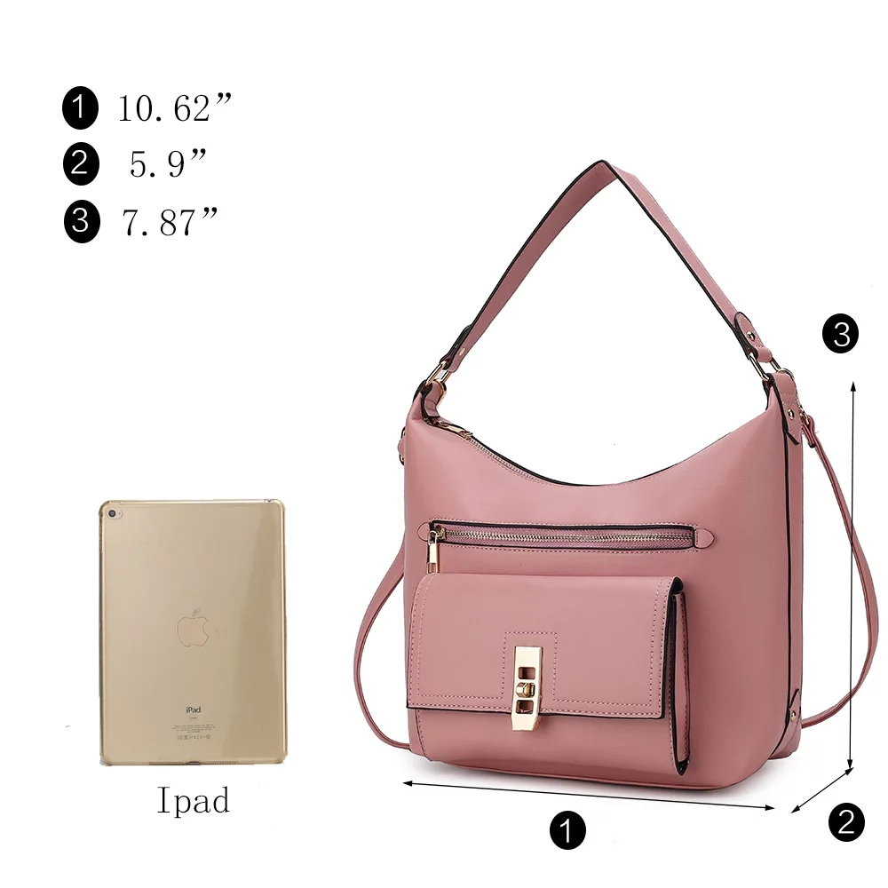 MKF Collection Clara Vegan Leather Women's Shoulder Bag & Wristlet Wallet, Chic Hobo Purse Handbag by Mia K - Dark Purple