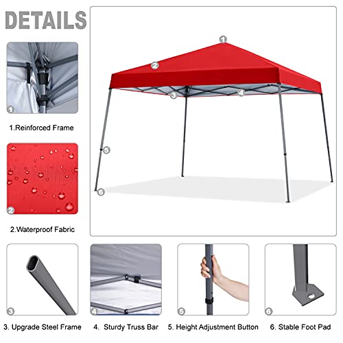 MASTERCANOPY Portable Pop Up Canopy Tent with Large Base(10x10,Blue)