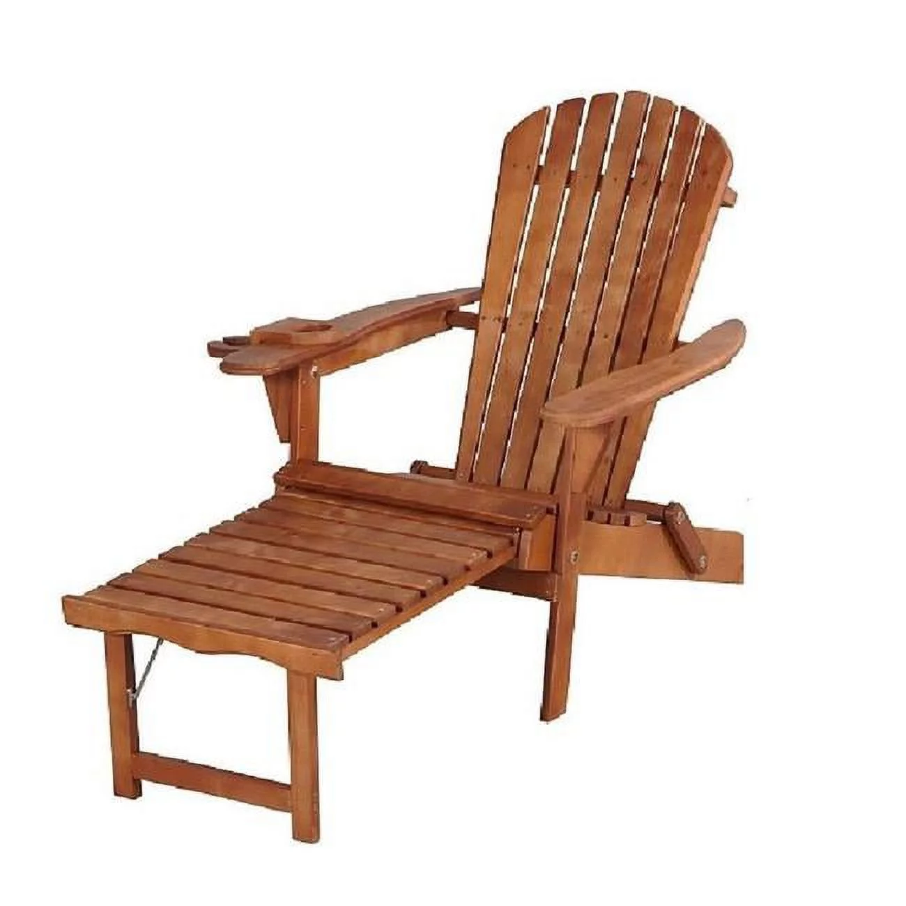 Best Desu  Oceanic Collection Adirondack Chaise Lounge Chair Foldable, cup and glass holder, built in ottoman