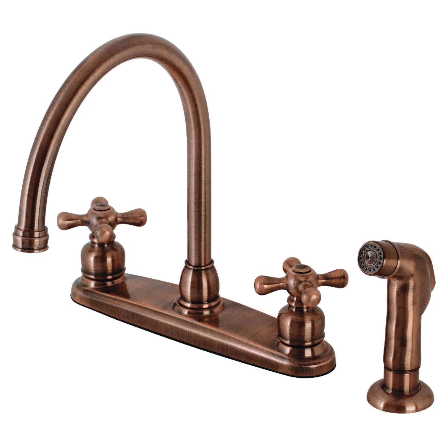 Kingston Brass KB726AXSP Vintage 8-Inch Centerset Kitchen Faucet, Antique Copper