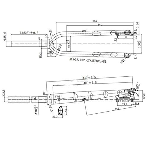 MTB Frosted Rigid Forks,Ultralight Aluminum Alloy 26/29inch Fork Bicycle Accessories for Support Hydraulic Disc Brake