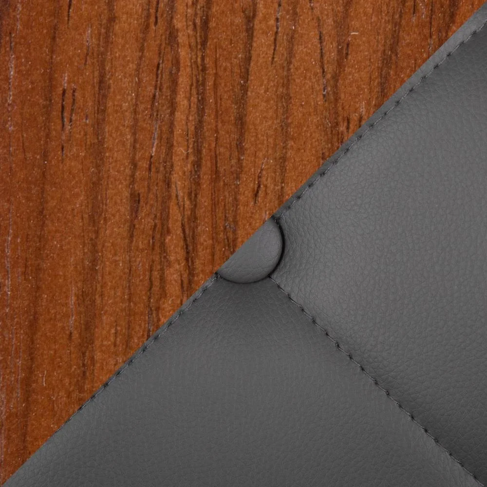 Carson Carrington  Ockelbo Dining Chair with Bent Wood Legs (Set of 2) Grey Faux Leather/Walnut Wood