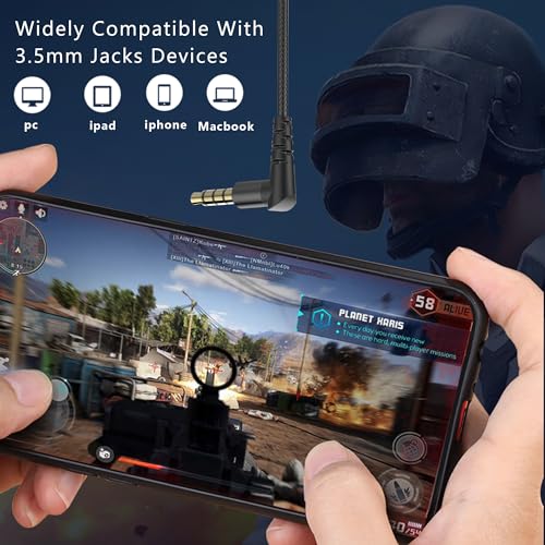 SoundMaster Pro V1 - Gaming Earphones with Dual Audio Drivers,Battle Buds,in-Line Mic with Mute and Volume Control, Compatible with Xbox Series,PS5,PS4,Switch,Pc with 3.5mm