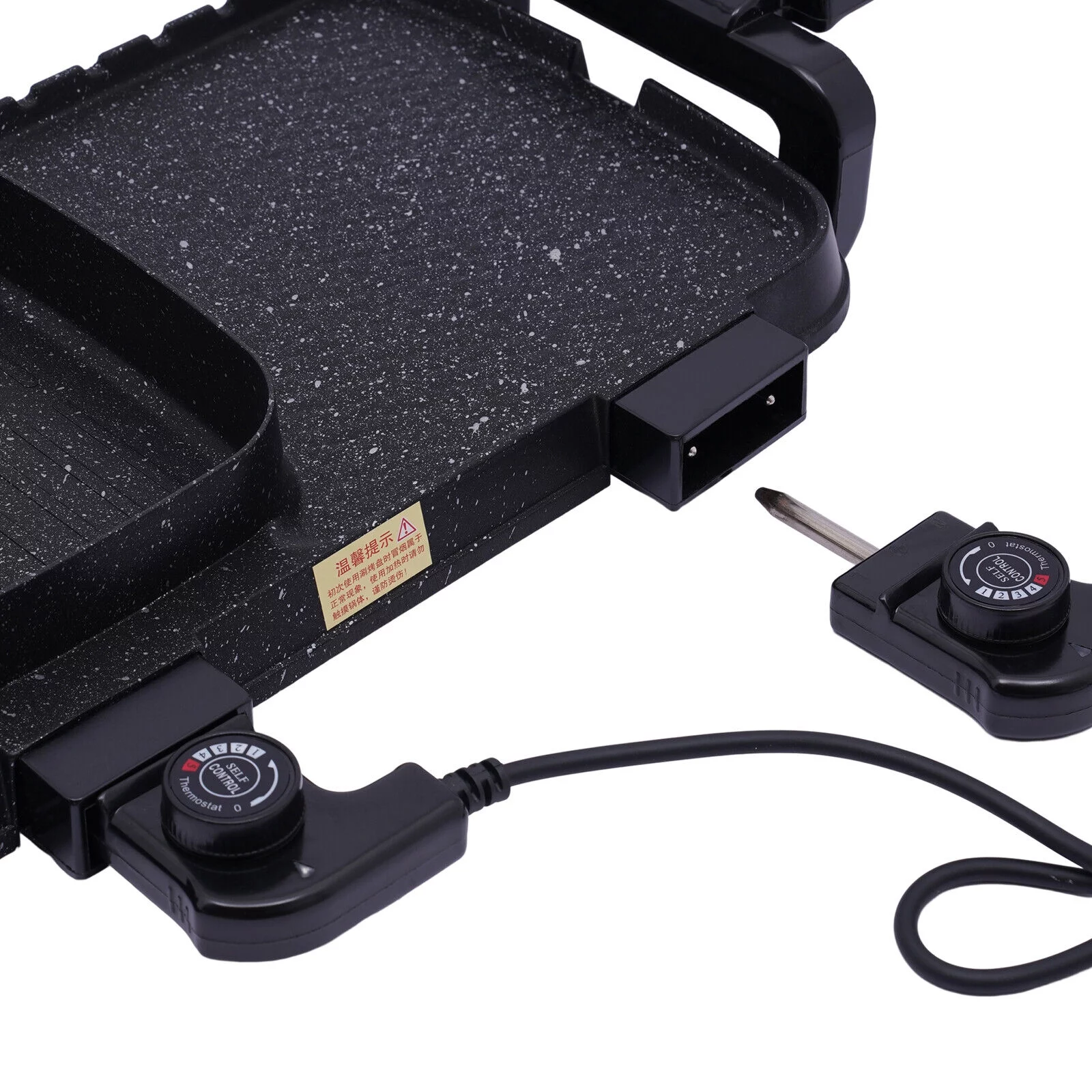 Denest Electric 2 in 1 Hot Pot BBQ Oven Smokeless Barbecue Pan Grill Hotpot Machine