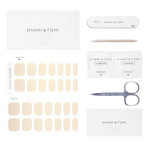 DANNI & TONI Semi Cured Gel Nail Strips Christmas Santa Claus Snowflakes Cat Eye Gel Nail Wraps 28 Stickers | Mistletoe Meow