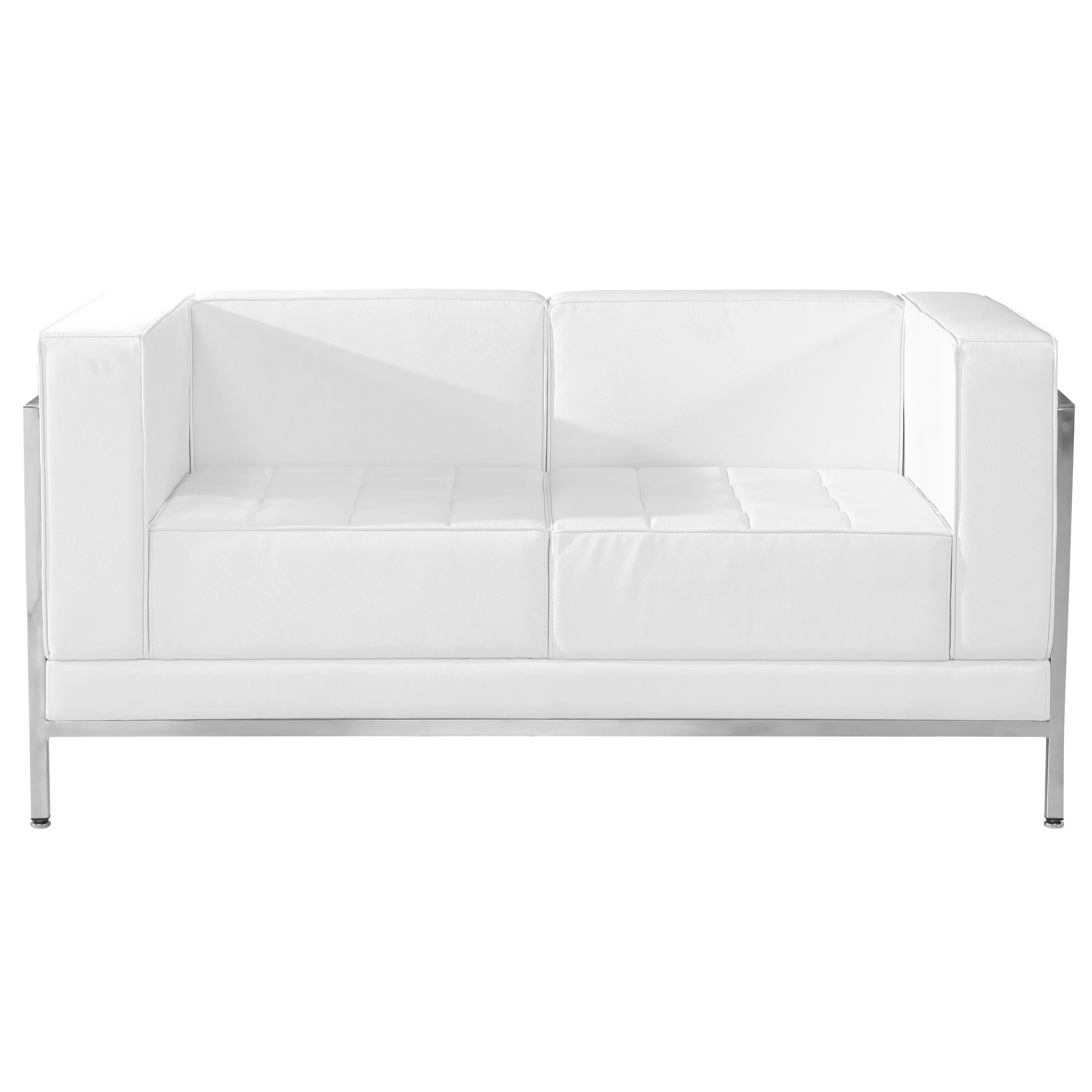 Flash Furniture LeatherSoft Modular Loveseat w/Quilted Tufted Seat &Encasing Frame - 57
