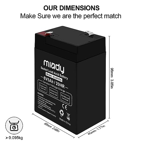 Miady 12V 7Ah Rechargeable Sealed Lead Acid Battery (2 Pack)