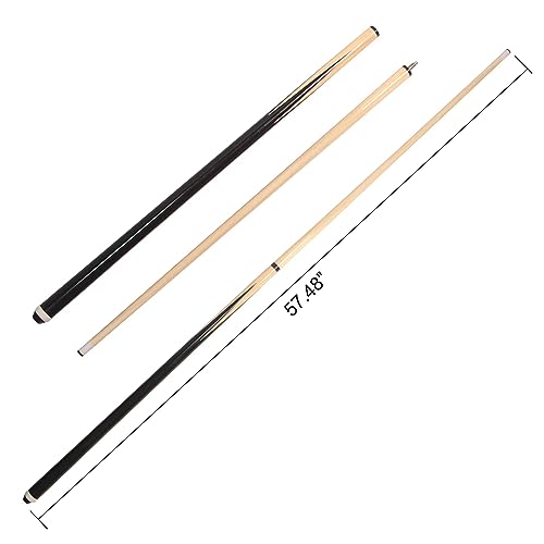 Pool Cues 2-Piece 58 Inch House Bar Billiard Cue Sticks 19oz - 21oz 13mm Glue-on Tips Hardwood Wooden Cues Set of 2 / Set of 4 / Set of 6
