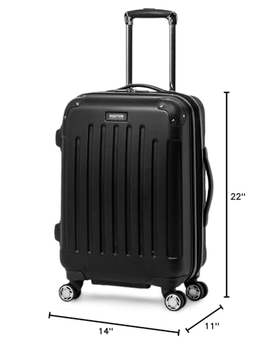 Kenneth Cole REACTION Renegade Luggage Expandable 8-Wheel Spinner Lightweight Hardside Suitcase, Navy Blue, 20-Inch Carry On