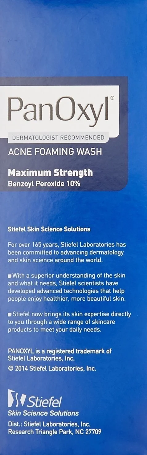 Panoxyl Acne Foaming Face Wash Benzoyl Peroxide Max Strength, 5.5oz, 3-Pack