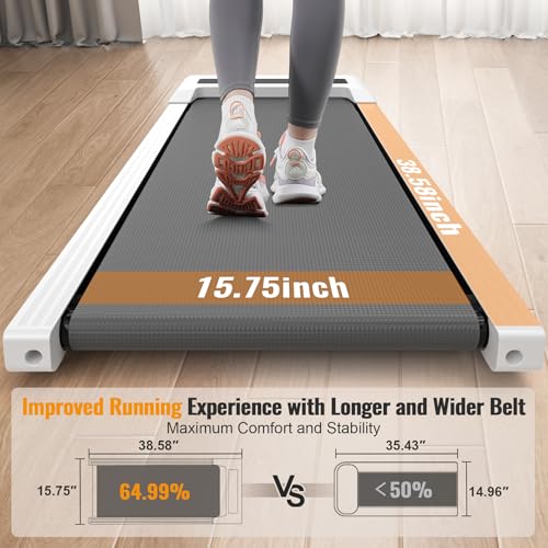 Walking Pad, 2.5HP Under Desk Treadmill for Home Office, 300 Lbs Capacity Portable Treadmill with Remote Control & LED Display, 2 in 1 Treadmill for Walking Jogging and Running