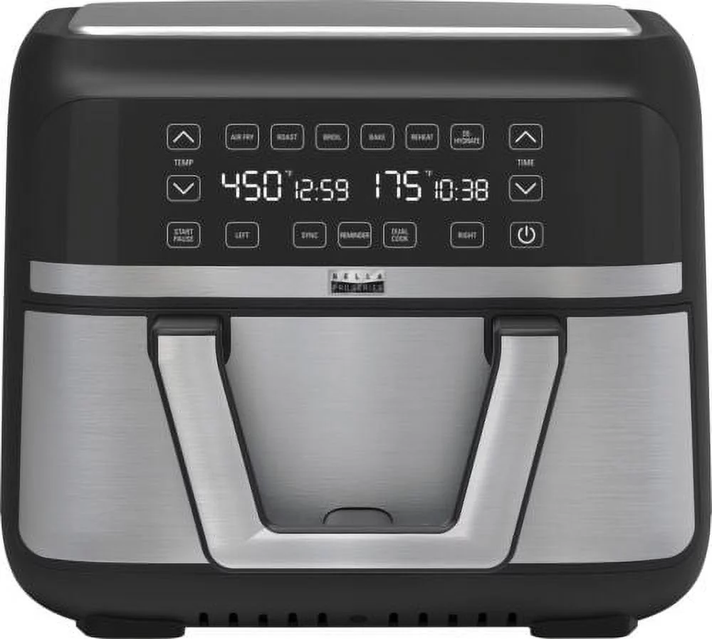 Bella Pro Series - 9-qt. Digital Air Fryer with Dual Flex Basket - Stainless