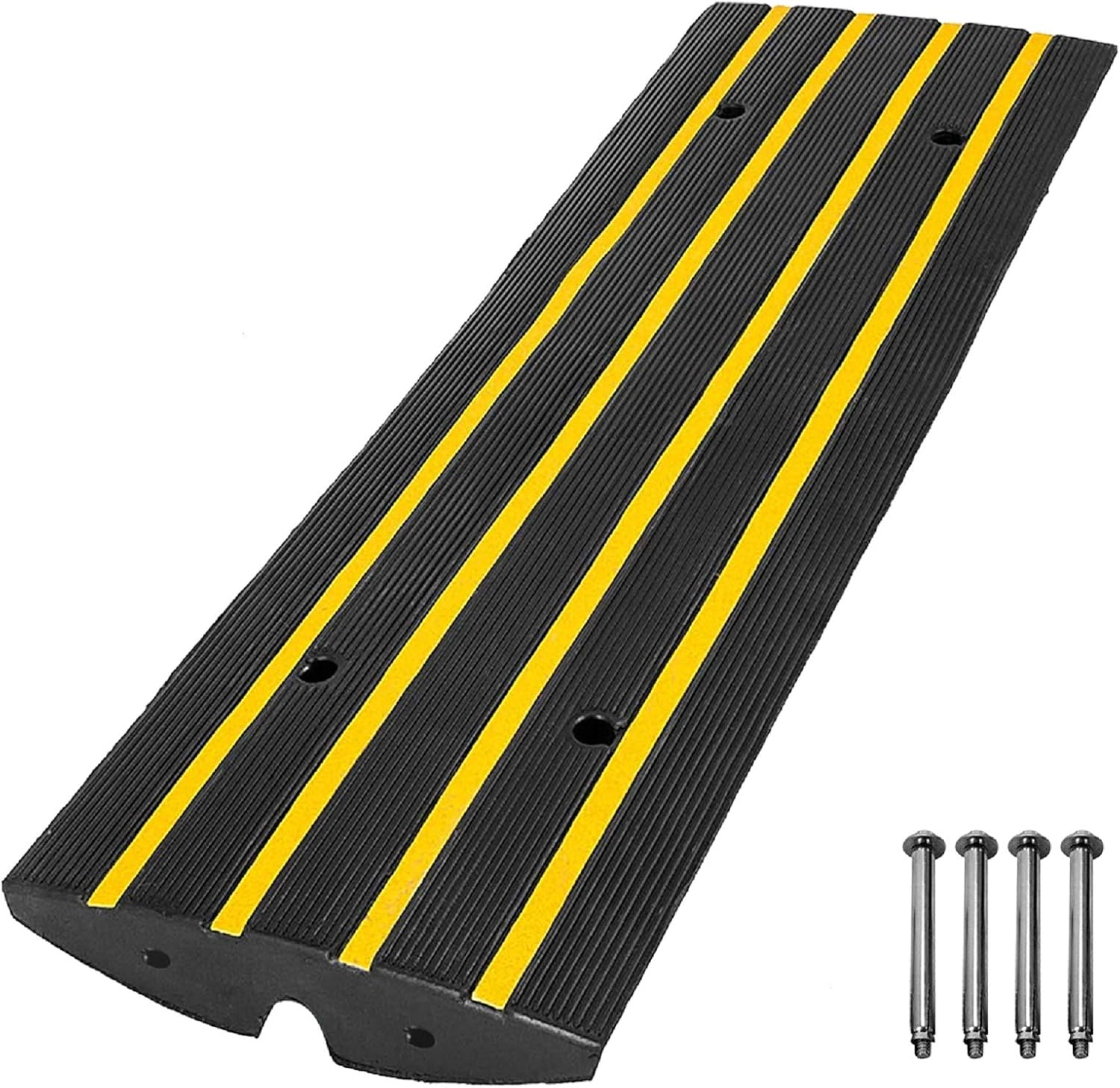 Scinotec Rubber Curb Ramps Car Kerb Ramp 2.5 Inch Rise 1 Pack 10 Ton Capacity Curbside Bridge Ramp for RV Loading Dock Garage Warehouse Driveway Sidewalk