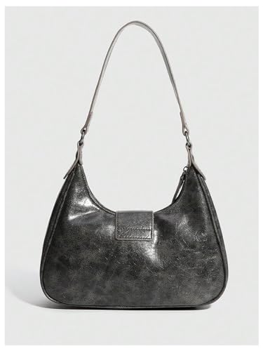 Verdusa Women's Hobo PU Leather Clutch Shoulder Bags Buckle Zipper Vintage Handbags