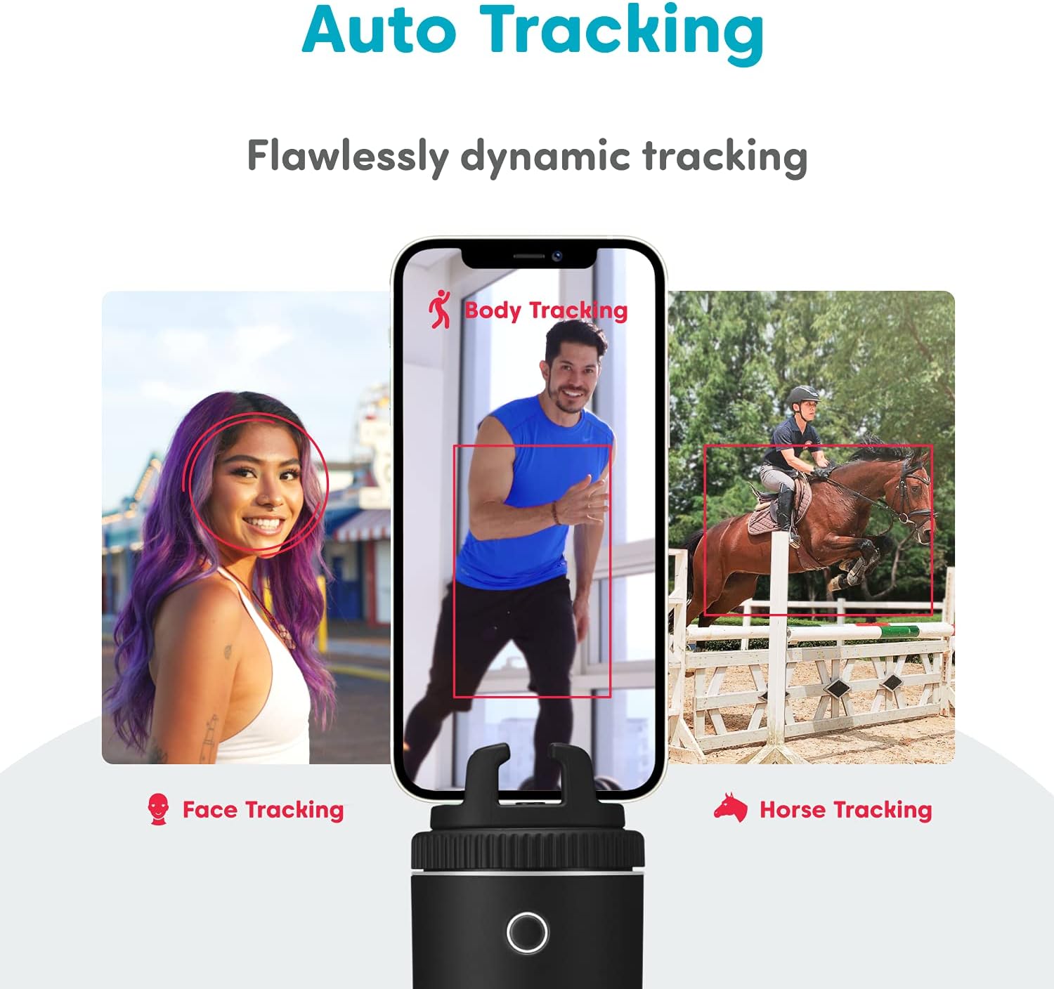 Pivo Pod Active (Pod Silver) with Remote - Fast Auto Tracking Phone Holder Powered by AI - 360 Rotation Camera Stand - Active Lifestyle Outdoors Sports & Horse Riding