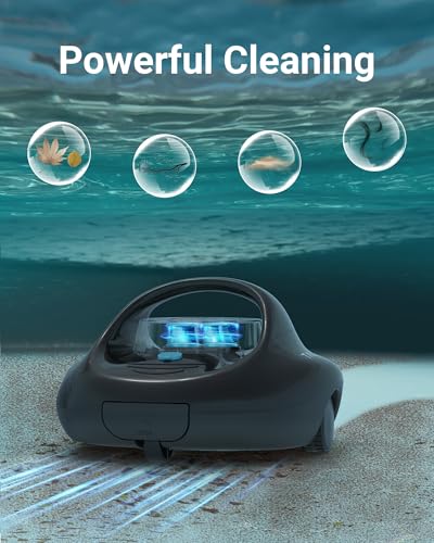 (2025 Upgraded) TALOSBO Pleco Se Cordless Pool Vacuum Up to 130 Mins Runtime, Robotic Pool Cleaner with 2.5H Fast Charge, Ideal for Flat Above Ground and Inground Pools up to 861 Sq. Ft.
