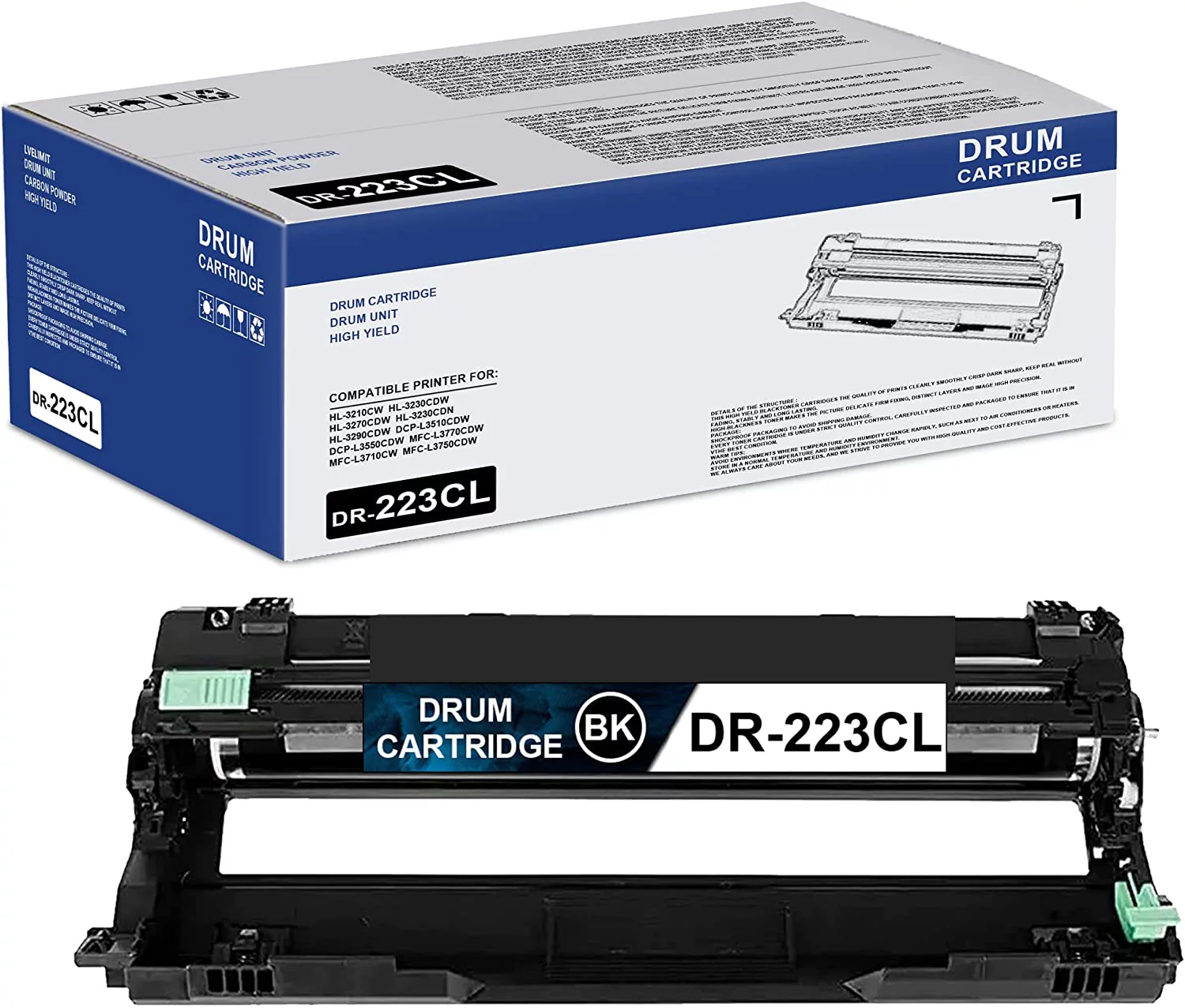 1-Pack Black   DR223CL DR-223CL Drum Unit, LVE Compatible Replacement for Brother DR223 DR-223 MFC-L3770CDW L3710CW L3750CDW L3730CDW HL-3210CW 3230CDW 3270CDW 3230CDN Printer