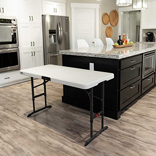 LIFETIME 80387 4-Foot Commercial Adjustable Folding Table, Almond