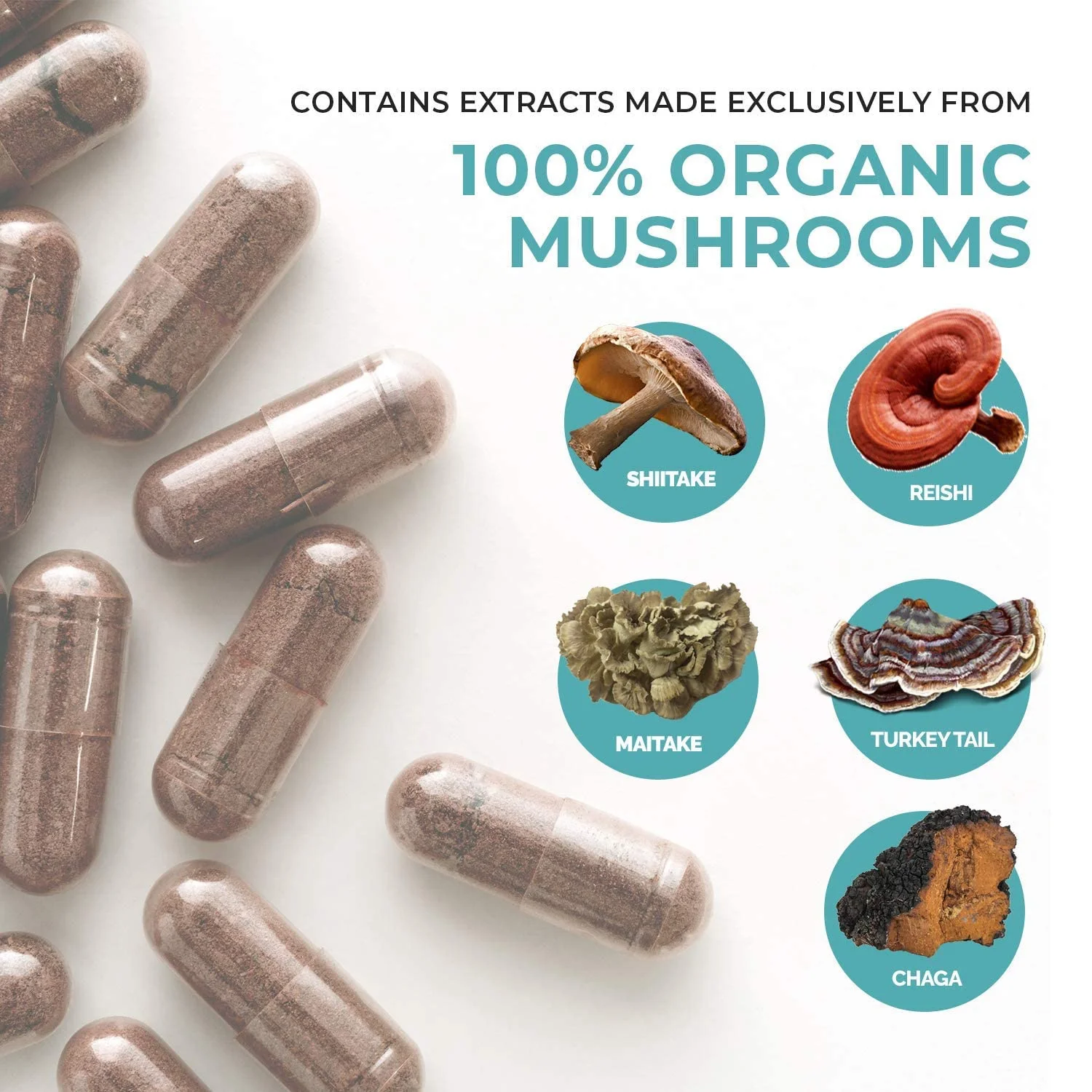 Real Mushrooms 5 Defenders Supplements for Immune Support (200)