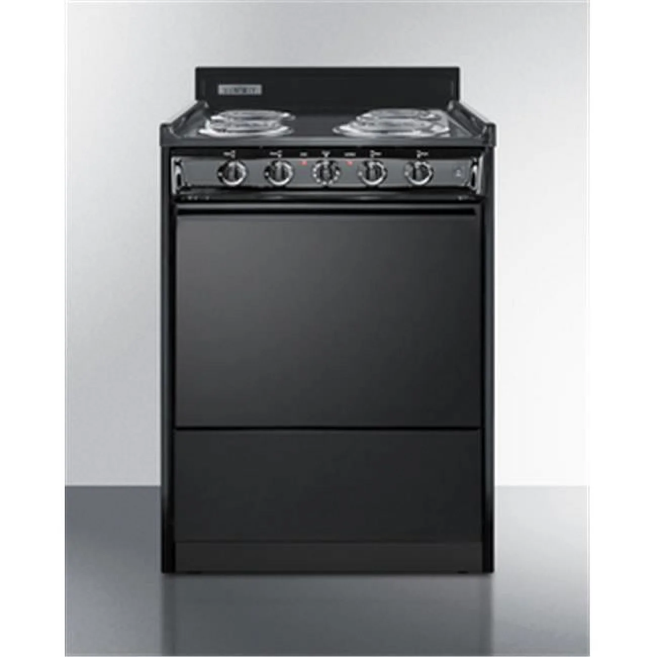 Summit Appliance  24 in. Electric Range with Lower Storage Compartment, Black