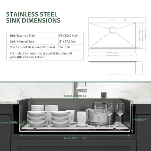 25 Inch Utility Laundry Sink Drop In 16 Gauge Stainless Steel Single Bowl Laundry Room Sink Laundry & Utility Room Kitchen Sinks 25