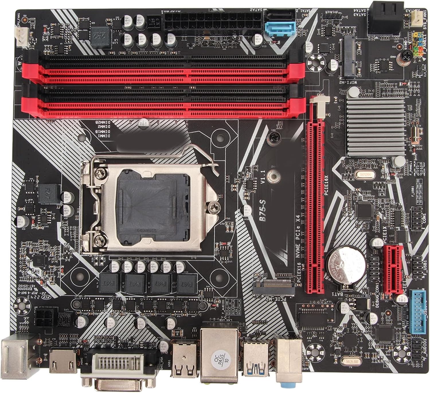 ATX Motherboard 64GB DDR3 LGA1155 Computer Motherboard with SATA3.0, 4 USB3.0, 6 USB2.0, Gigabit NIC, PCIEX16 Graphics Card Slot