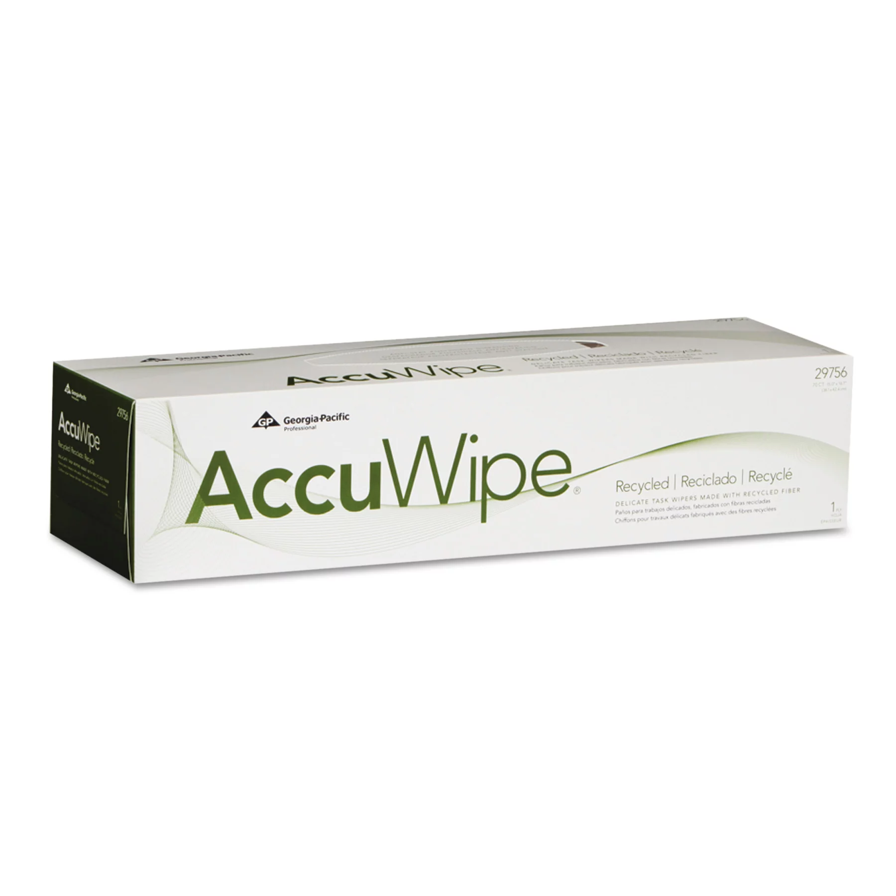 Georgia Pacific Professional AccuWipe Recycled 1-Ply Delicate Task Wipers,15x16 7/10,White, 14/Box, 20 Box/Ct -GPC2975603