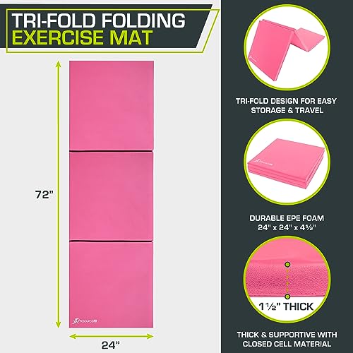 ProsourceFit Tri-Fold Folding Exercise Mat
