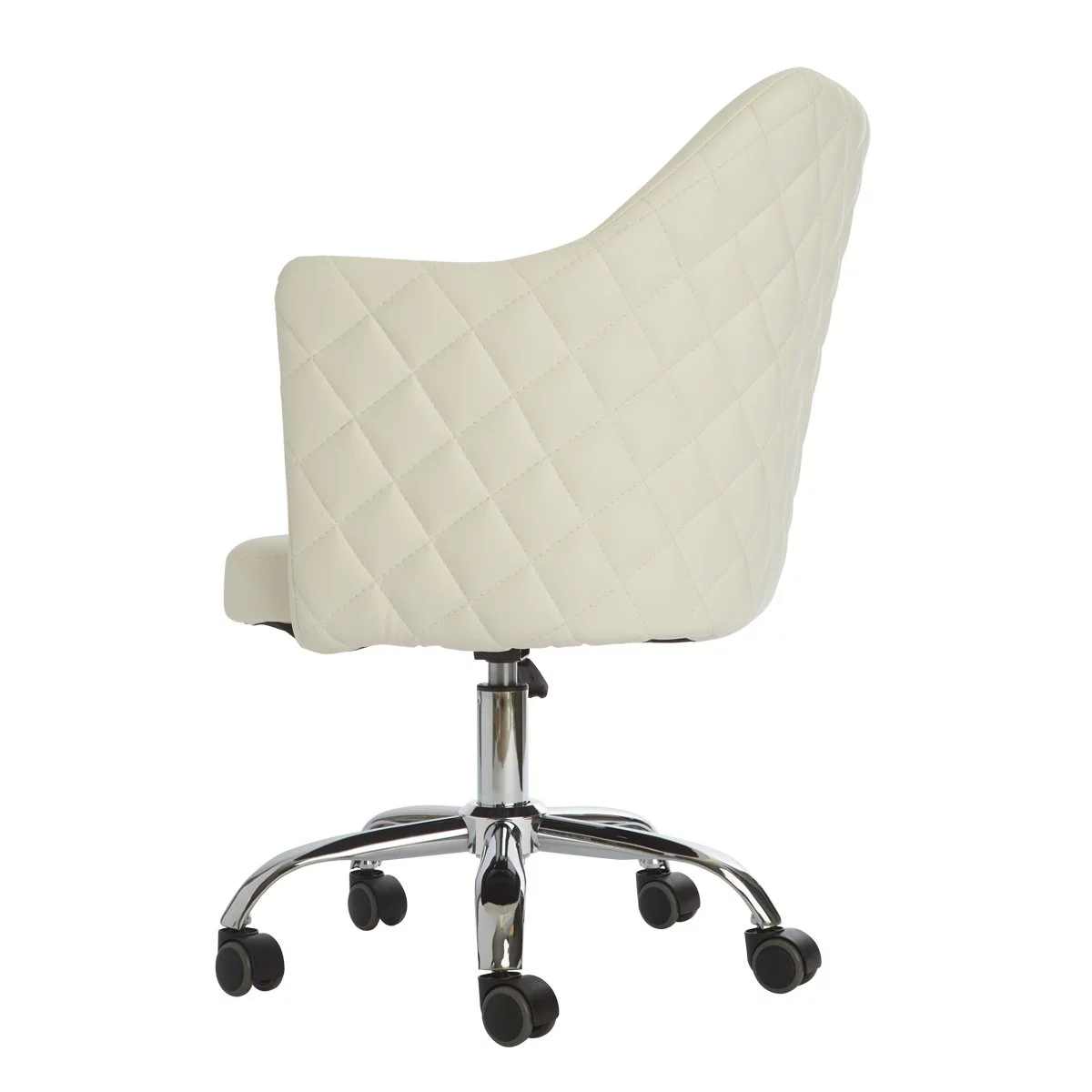 Impressions Vanity Coco Quilted Velvet Desk Chair with Wheels,Home Office Chair with Adjustable Height(White)