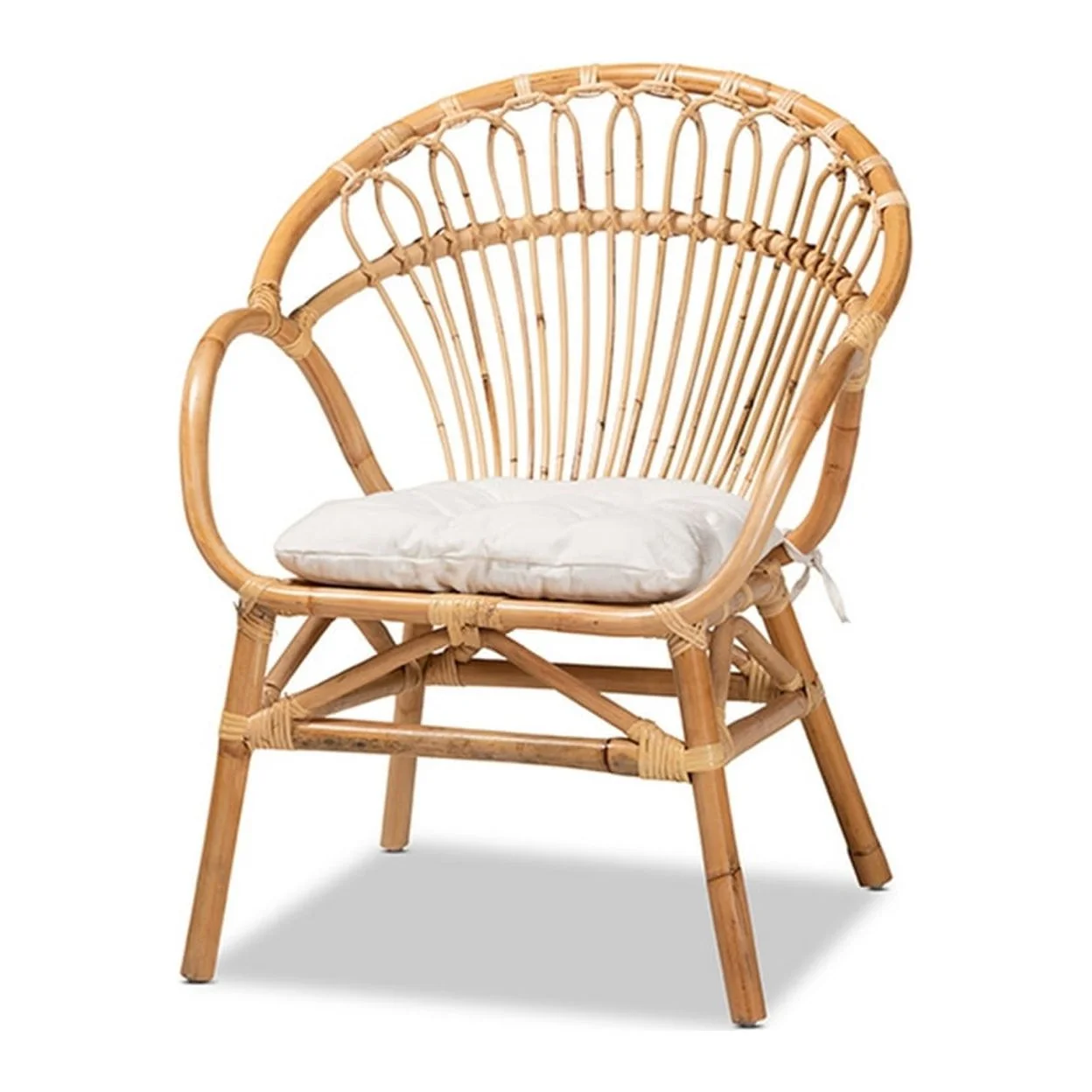 Baxton Studio Benicia Modern Bohemian Natural Brown Rattan Dining Chair