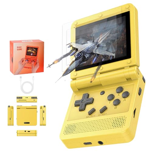 GoolRC Retro Handheld Game Console, with 16G Built-in 2000 Classic Games, Portable Hand Held Open Source Linux System 3.0-in HD IPS Screen Handheld Game Console (Yellow 16GB)