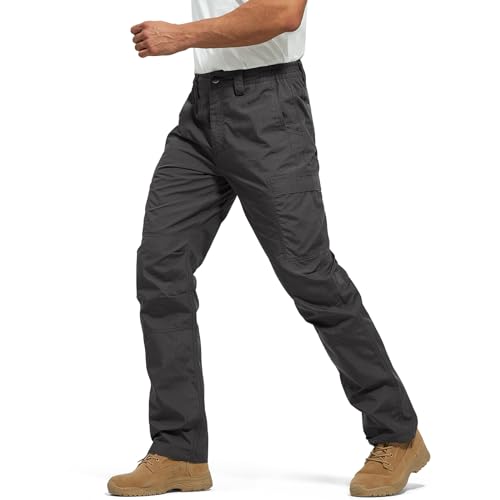 FREE SOLDIER Men's Cargo Pants Water Resistant Ripstop Tactical Pants for Men Work Pants Lightweight Outdoor Hiking Pants Men