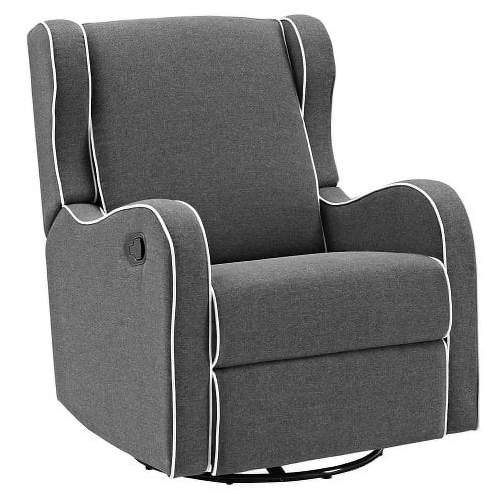 Angel Line Rebecca Upholstered Swivel Gliding Recliner, Dark Gray Fabric