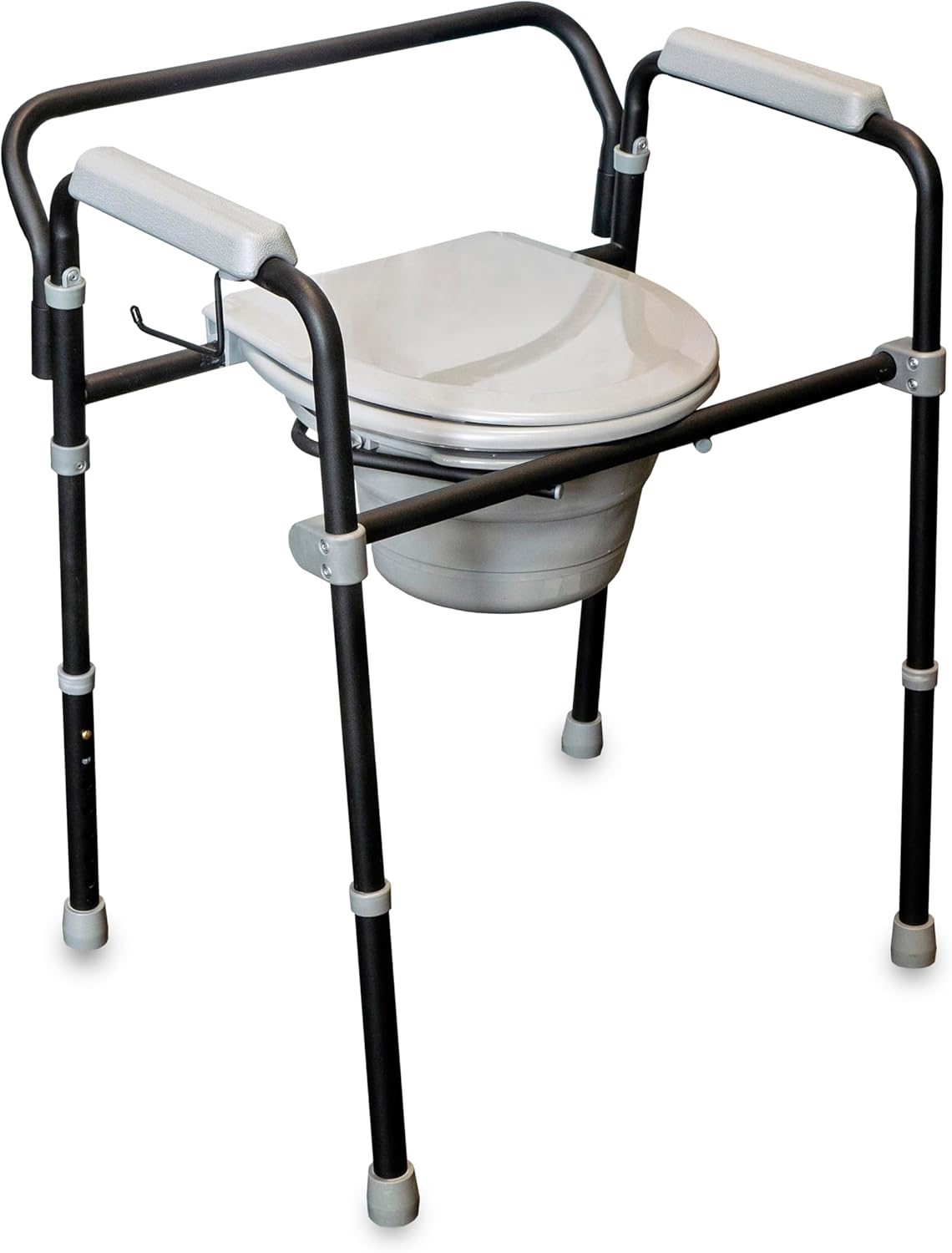 Able Life Universal Bedside Commode, Extra Wide 3-in-1 Adjustable Toilet Safety Rail, Shower Chair and Portable Toilet, Handles for Seniors/Elderly Adults, Camping Commode Chair, Removable Bucket