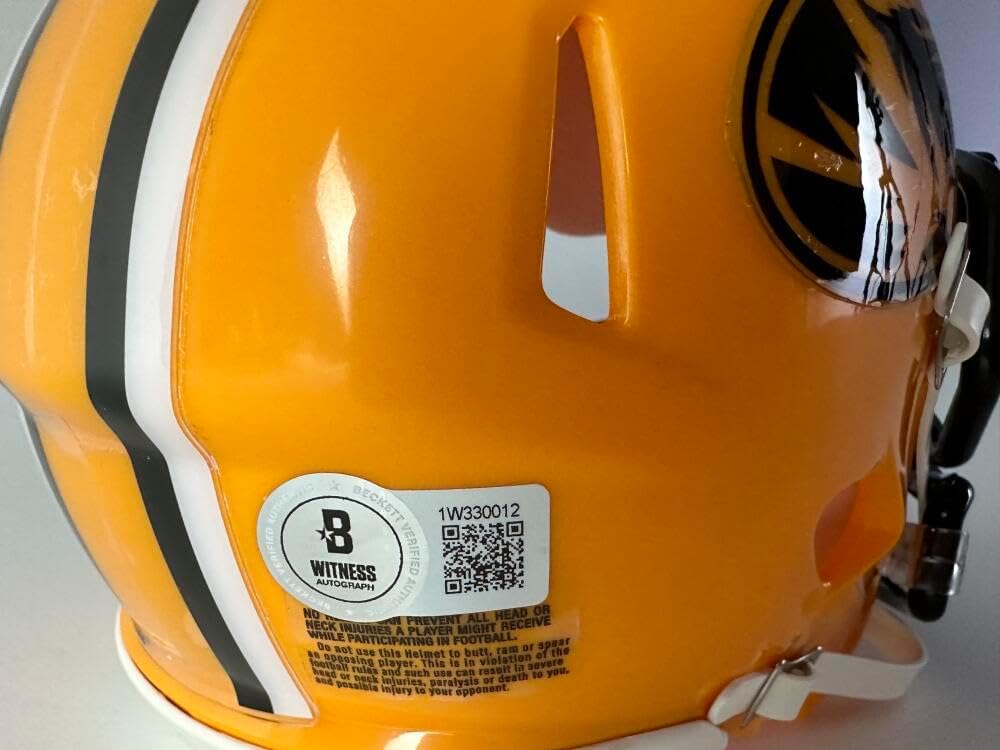BRADY COOK SIGNED MISSOURI TIGERS ALTERNATE MINI HELMET MIZZOU AUTOGRAPH BAS 012
