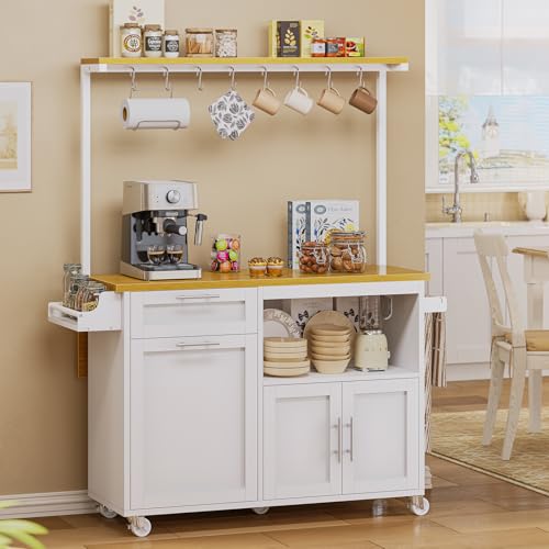 Itaar Rolling Kitchen Island Table on Wheels with Drop Leaf, 40