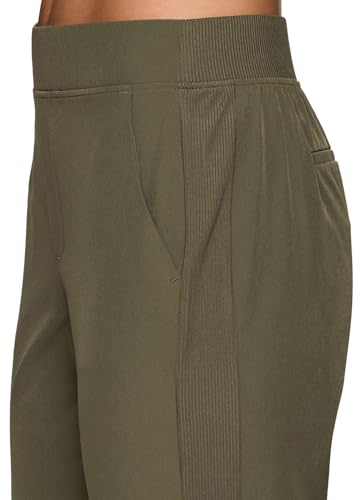RBX Women's Stretch Woven Ankle Pant, Lightweight, Quick Drying, Flat-Front Straight Leg Pants with Pockets