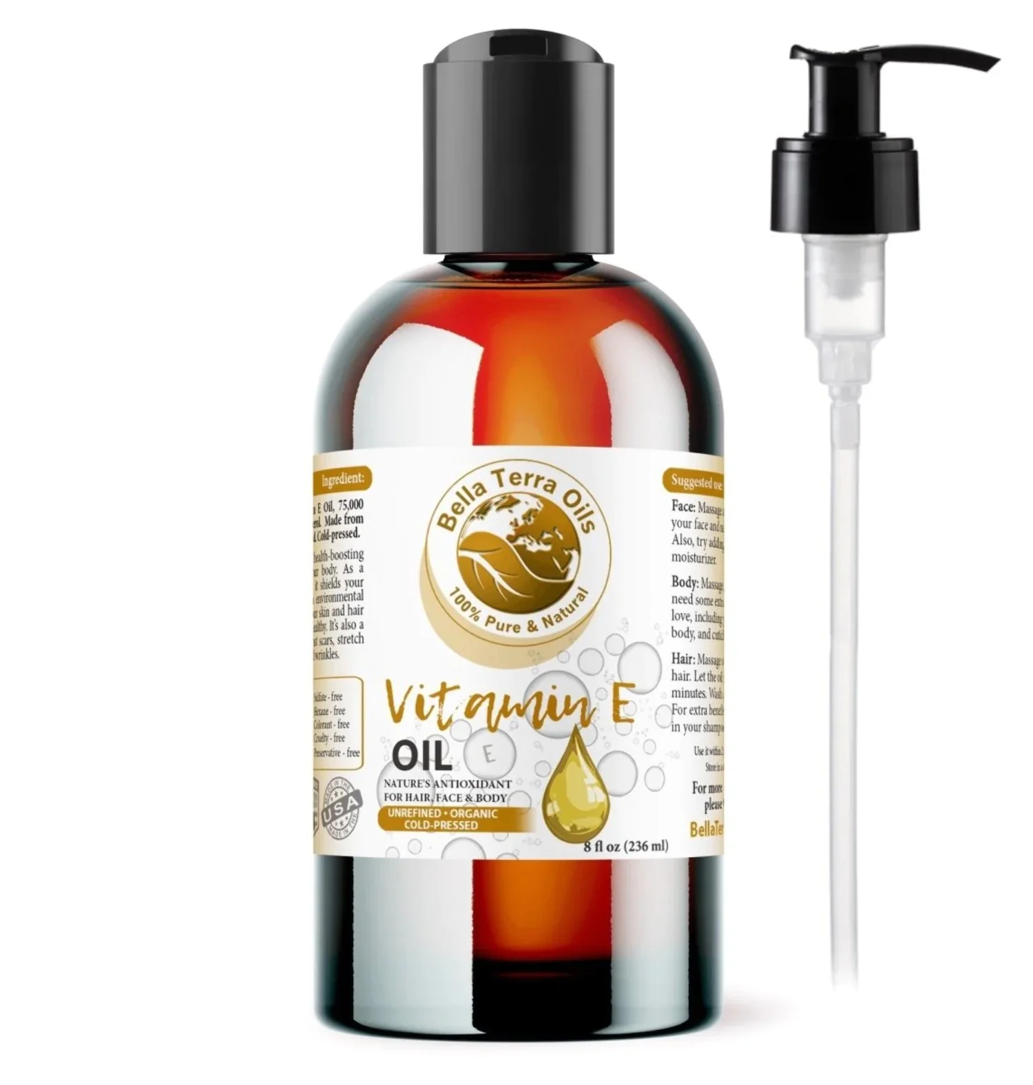 Vitamin E Oil: Pure, Natural, Essential for Skin Repair and Antioxidant Care