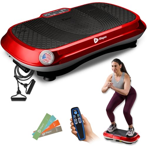 Lifepro Waver Vibration Plate Exercise Machine – High-Intensity Vibration for Muscle Activation, Full-Body Workout Vibrating Platform with Loop Bands, Fitness Equipment for Strength Toning & Fat Loss
