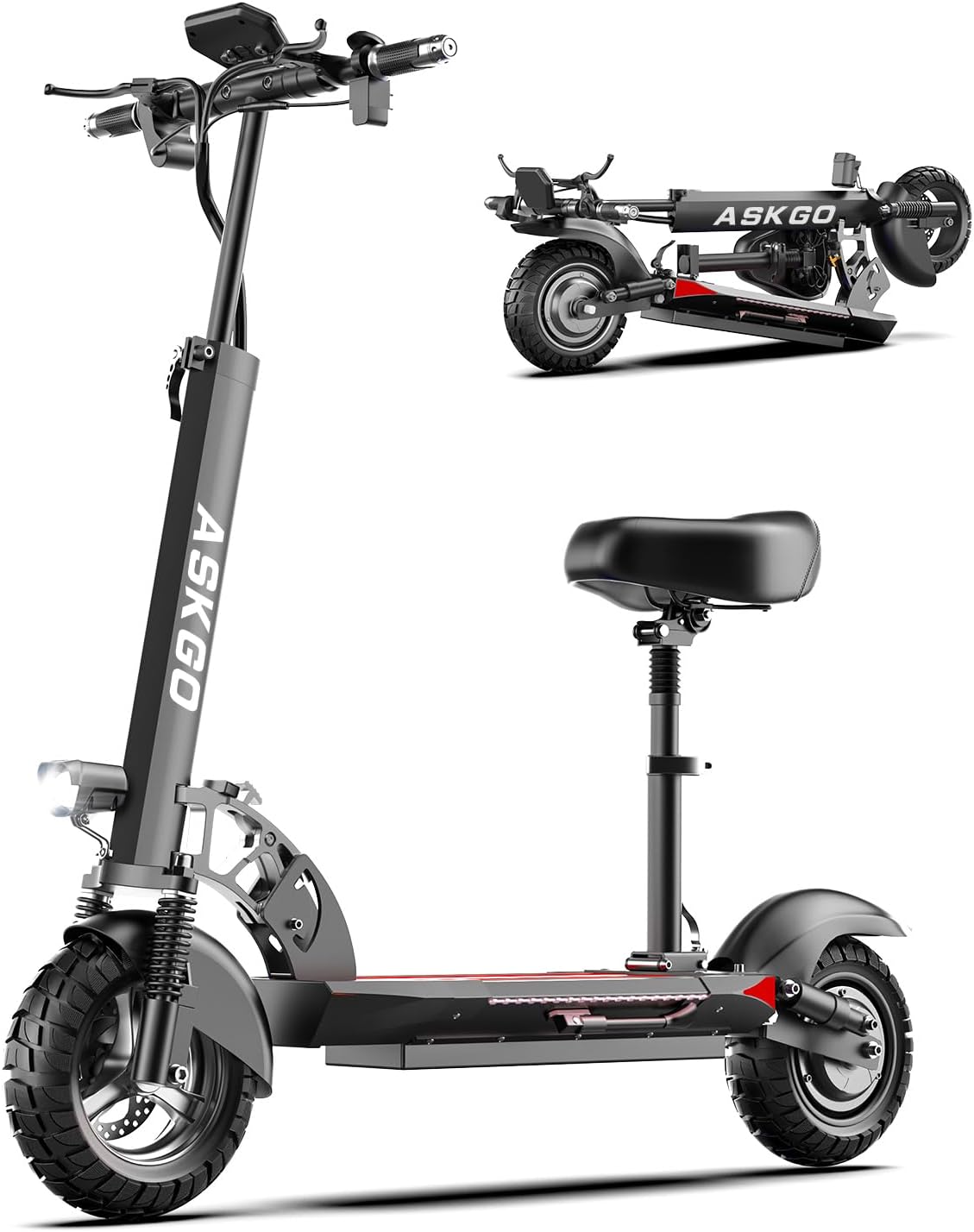 Q2 Electric Scooter for Adults, 800W Motor, Max Speed 27MPH & 35 Miles Range Electric Scooter with Seat, 10