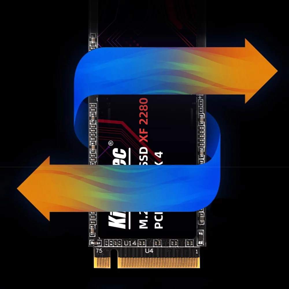 KingSpec XF 2280 512GB M.2 NVMe PCIe Gen4.0x4 SSD Solid State Drive High-speed Transmission 3D NAND Flash Low Power Consumption