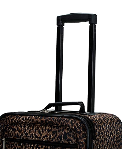 Rockland Vara Softside 3-Piece Upright Luggage Set, Expandable,Black dot, (20/22/28)