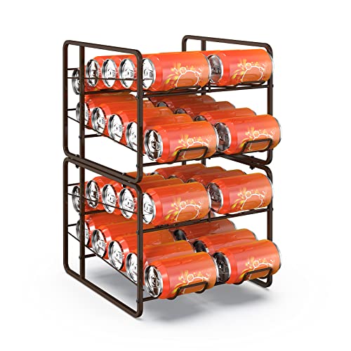 2 Pack Soda Can Organizer Beverage Can Dispenser for Refrigerator Can Holder for Pantry Drink Dispenser for Fridge Standard Size 12Oz Storage 40 Cans for Kitchen Cabinet Countertop