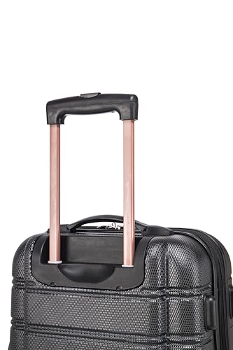 Rockland Melbourne Hardside Expandable Luggage with Spinner Wheels, 2TONENAVY, 2 Piece (20/28)