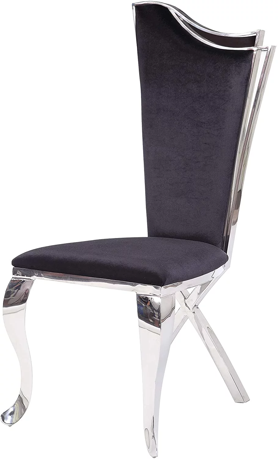 Miekor Furniture Cyrene Side Chair (Set-2) in Fabric & Stainless Steel Fully Assembled